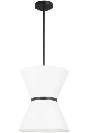 Caterine 1 Light 12 inch Matte Black Pendant Ceiling Light in White Buy Today