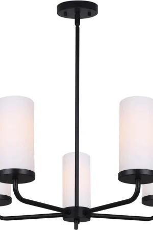 Authentic Malloy 5 Light 24.63 inch Black Chandelier Ceiling Light