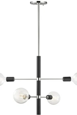 Astrid 4 Light 24 inch Polished Nickel Chandelier Ceiling Light Weekend Sale