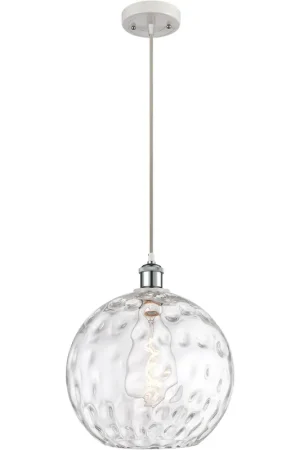 Ballston Athens Water Glass LED 12 inch White and Polished Chrome Mini Pendant Ceiling Light Cheap