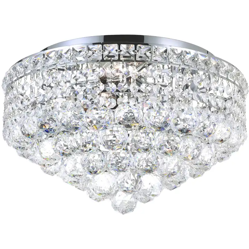 Luminous 5 Light 16 inch Chrome Flush Mount Ceiling Light Express Delivery