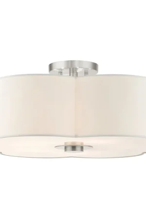 Chelsea 5 Light 22 inch Brushed Nickel Semi Flush Ceiling Light Brand New