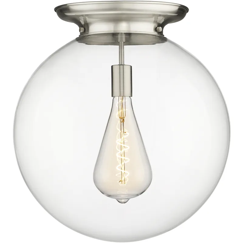 Beacon 1 Light 17.75 inch Satin Nickel Flush Mount Ceiling Light Wholesale