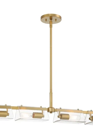 Authentic Latitude 4 Light 4.25 inch Brushed Gold Island Light Ceiling Light