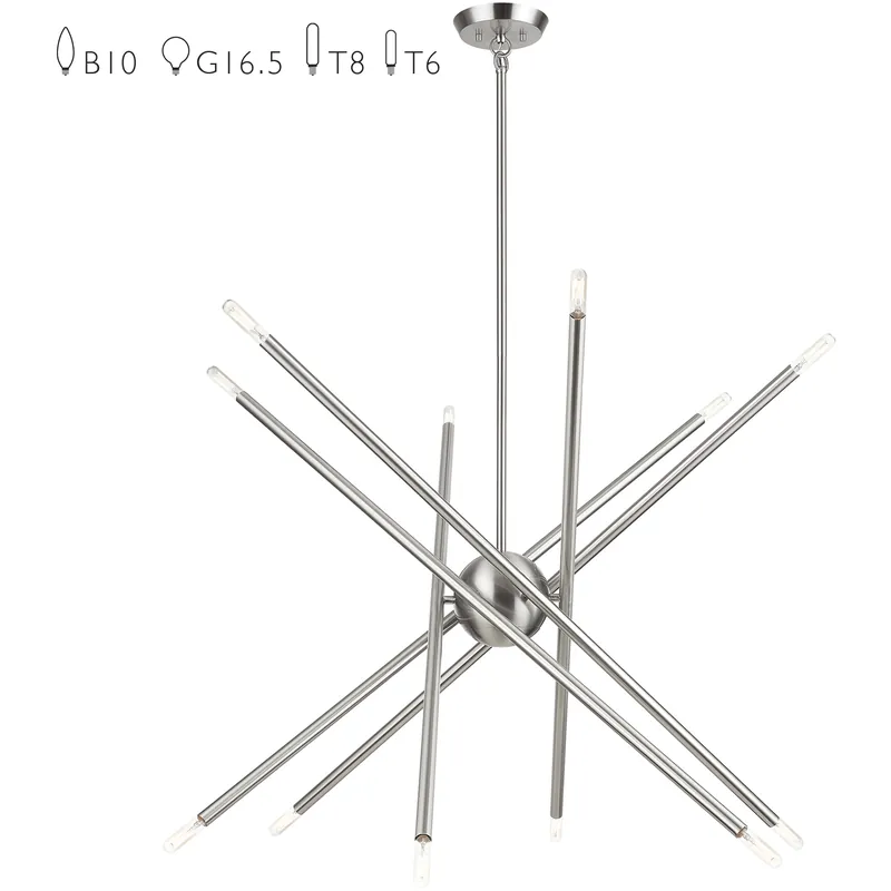 Soho 12 Light 36 inch Brushed Nickel Chandelier Ceiling Light Buy Online