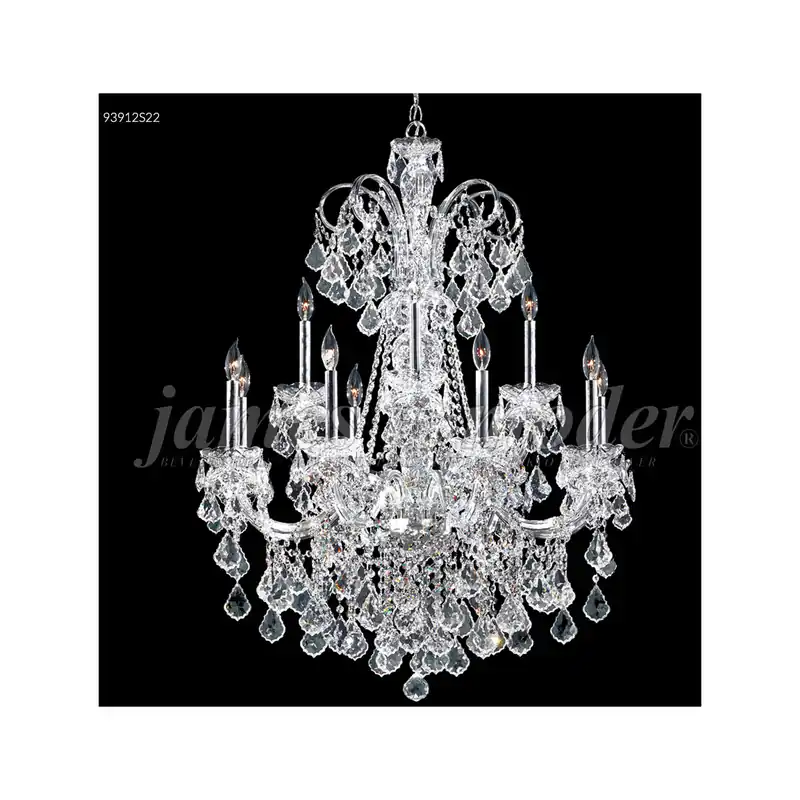 Handmade Maria Elena 12 Light 33 inch Silver Crystal Chandelier Ceiling Light