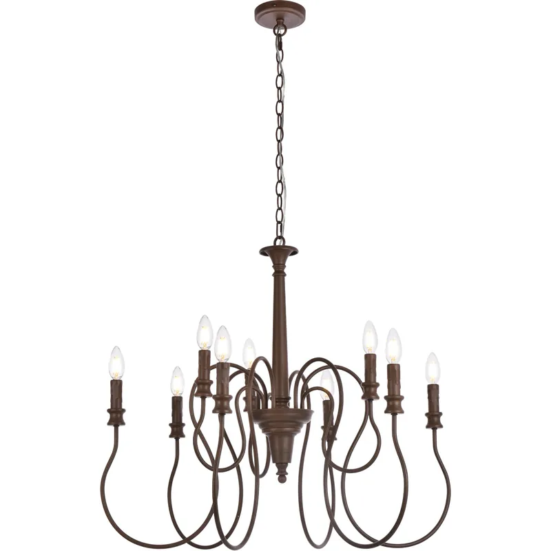 Flynx 9 Light 31 inch Weathered Oak Pendant Ceiling Light Today Only