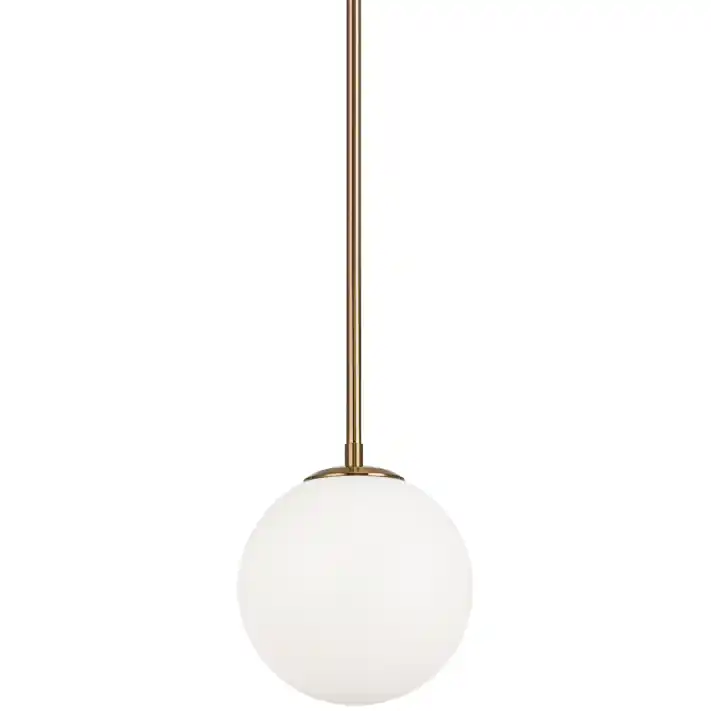 Last Chance Novo 1 Light 7.88 inch Aged Gold Brass Chandelier Ceiling Light in Aged Gold Brass and Opal Glass