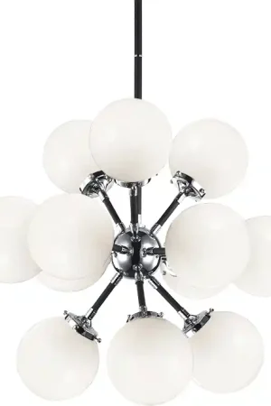 Clearance Soleil 12 Light 25 inch Chrome Chandelier Ceiling Light in Chrome and Opal Glass