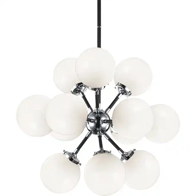 Clearance Soleil 12 Light 25 inch Chrome Chandelier Ceiling Light in Chrome and Opal Glass