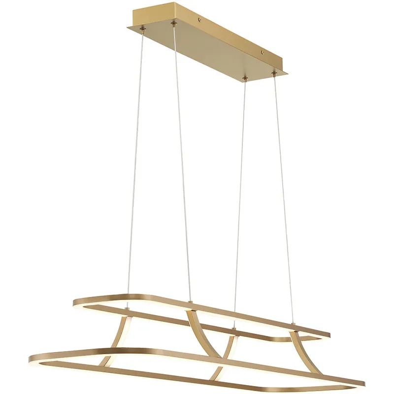 Modern Cadoux Linear Chandelier Ceiling Light in Gold