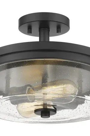 Bohin 2 Light 13 inch Matte Black Semi Flush Mount Ceiling Light Must Have