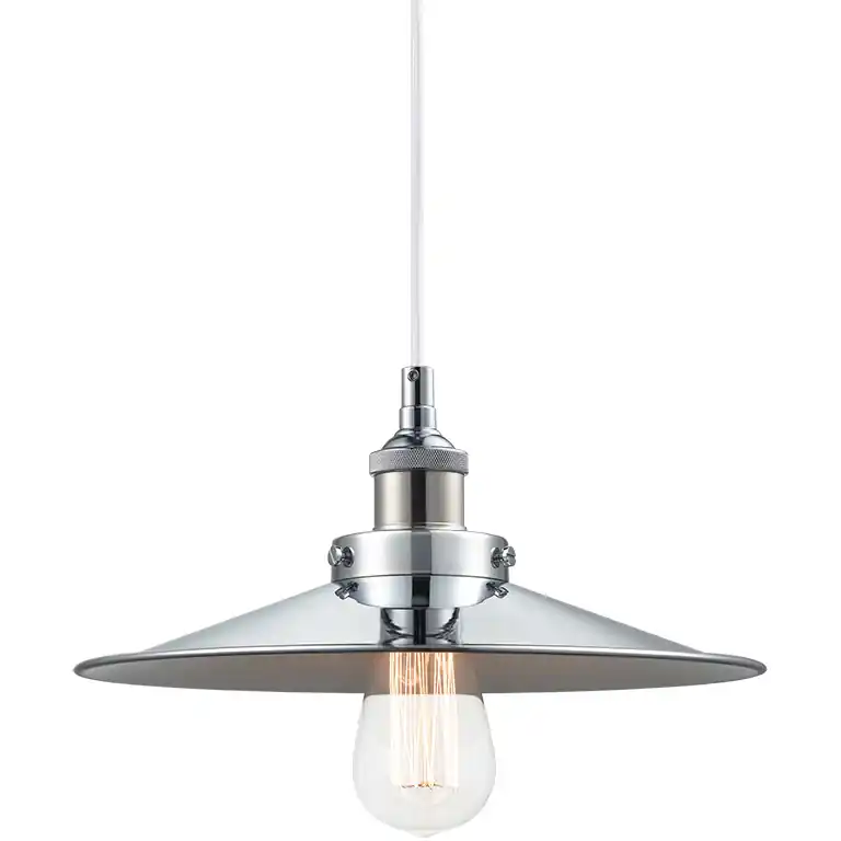 Sale Bulstrode's Workshop 1 Light 12 inch Chrome Pendant Ceiling Light in Chrome and Chrome
