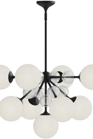 Alora Mood Celia 9 Light 30.25 inch Matte Black Chandelier Ceiling Light Secure Checkout