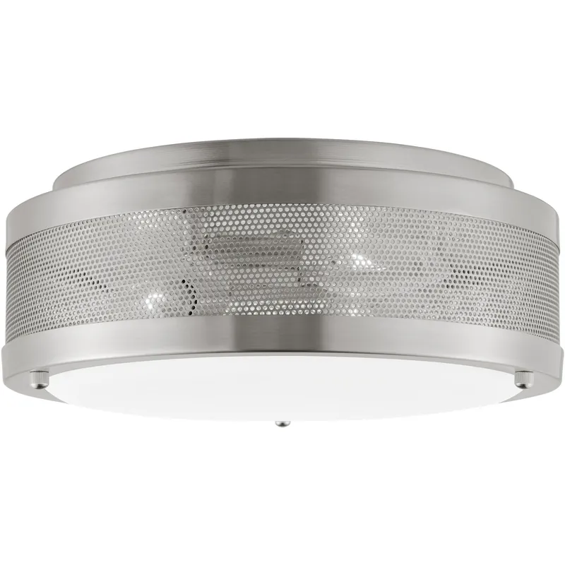 Vander 3 Light 12 inch Brushed Nickel Ceiling Flush Mount Ceiling Light Secure Checkout