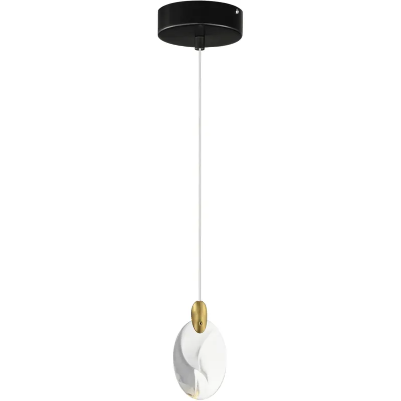 Deal Pebble LED 1.5 inch Black and Polished Gold Single Pendant Ceiling Light