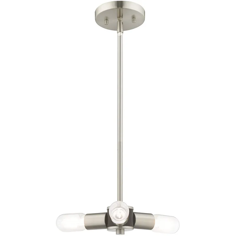 Copenhagen 3 Light 13 inch Brushed Nickel Mini Chandelier Ceiling Light Clearance
