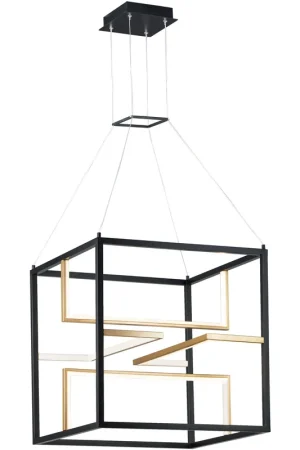 Chamber LED 23.75 inch Black and Gold Single Pendant Ceiling Light Best Seller