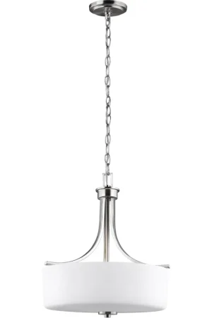 Affordable Canfield 3 Light 16 inch Brushed Nickel Pendant Ceiling Light