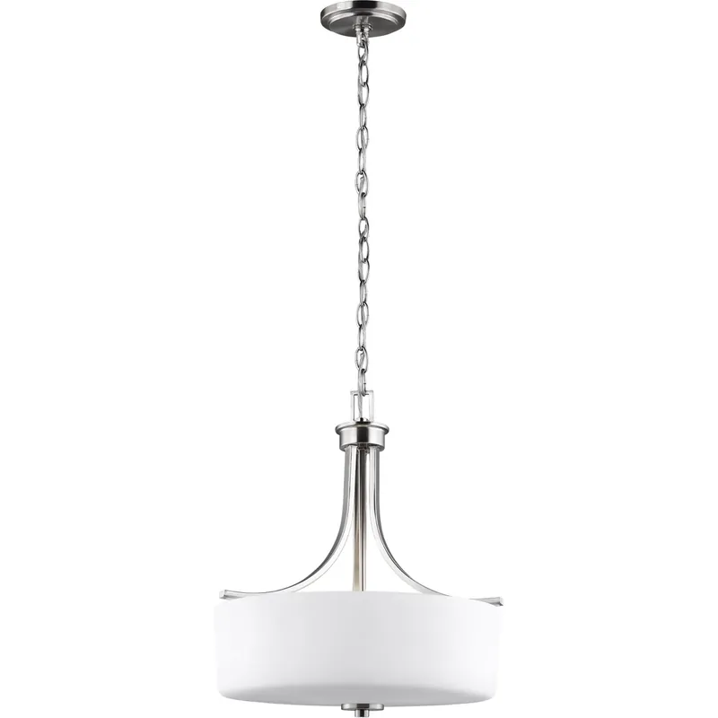 Affordable Canfield 3 Light 16 inch Brushed Nickel Pendant Ceiling Light