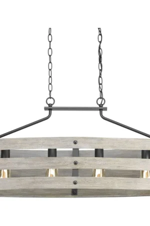 Camps Bay 4 Light 39 inch Graphite Linear Chandelier Ceiling Light Special Discount