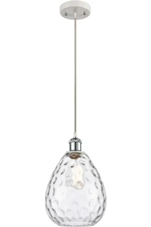 Ballston Large Waverly 1 Light 8 inch White and Polished Chrome Mini Pendant Ceiling Light, Ballston Popular