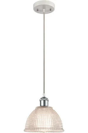 Ballston Arietta LED 8 inch White and Polished Chrome Mini Pendant Ceiling Light, Ballston Price Drop