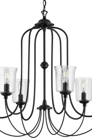 Clearance Bowman 6 Light 32 inch Matte Black Chandelier Ceiling Light