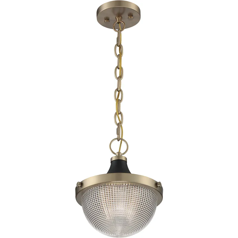 High Quality Faro 1 Light 10 inch Burnished Brass and Black Accents Pendant Ceiling Light