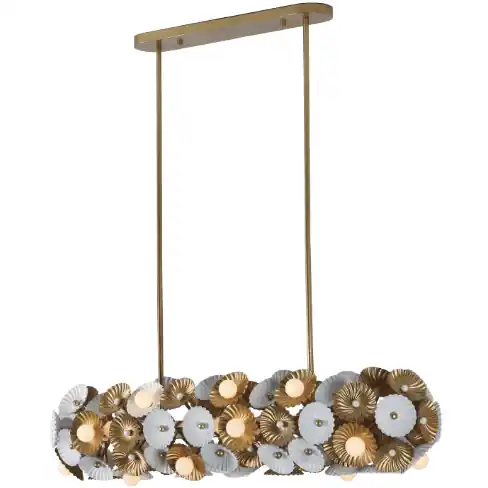 Damask Island Light Ceiling Light in White and Vintage Brass Hot Picks