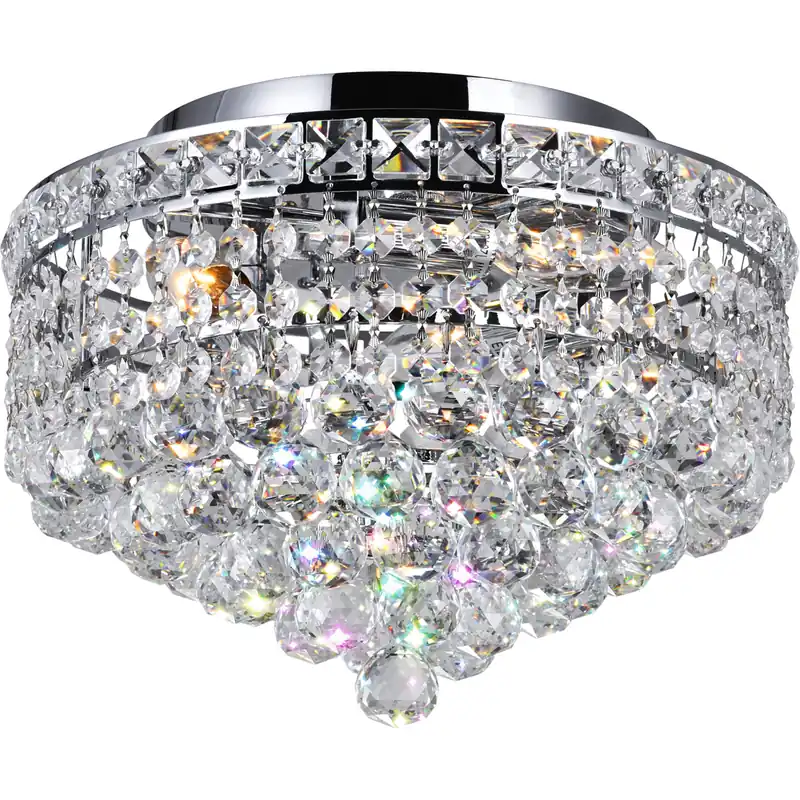 In Demand Luminous 3 Light 12 inch Chrome Flush Mount Ceiling Light