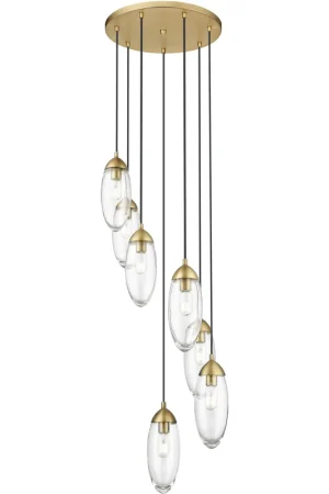 Arden 7 Light 18 inch Rubbed Brass Chandelier Ceiling Light Clearance