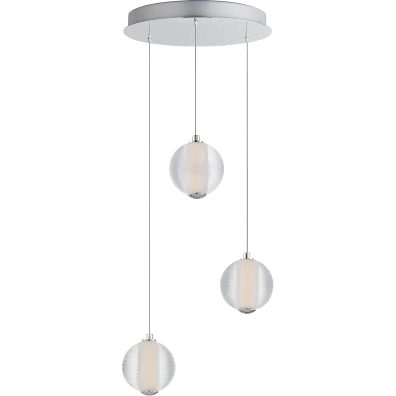Rhythm LED 11.75 inch Polished Chrome Multi-Light Pendant Ceiling Light Fast Shipping
