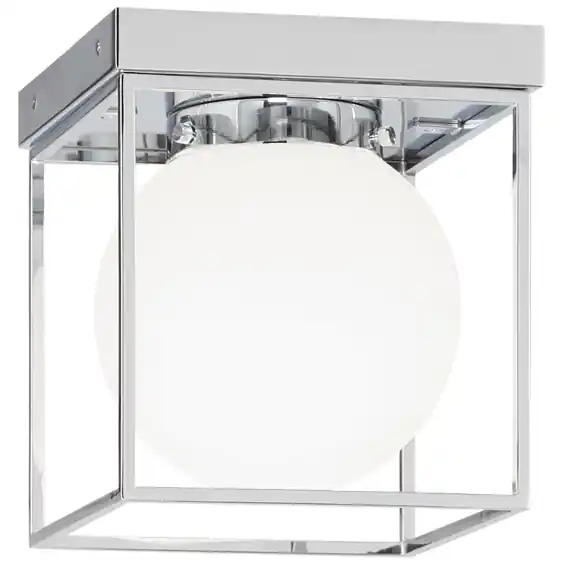 New Release Squircle 1 Light 7 inch Chrome Flush Mount Ceiling Light