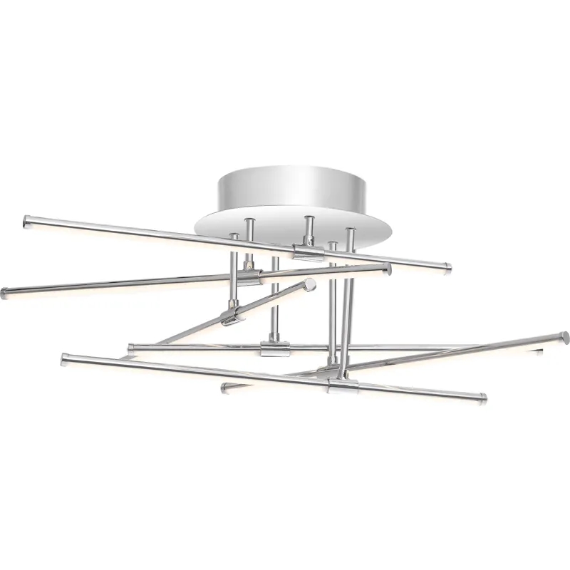 Lightshow LED 22 inch Polished Chrome Semi-Flush Mount Ceiling Light Best Choice