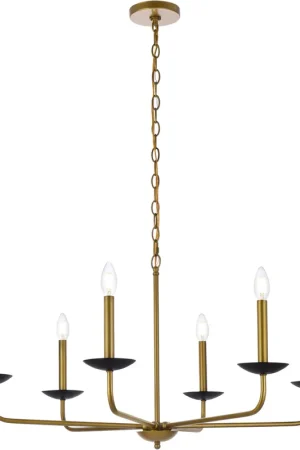 Cohen 6 Light 36 inch Black and Brass Pendant Ceiling Light New Arrival