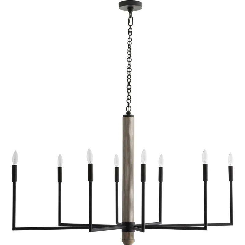 Orlando 8 Light 48 inch Blackened Iron Chandelier Ceiling Light New Arrival