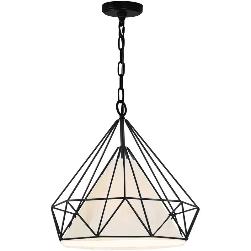 Diamond 1 Light 20 inch Black Down Pendant Ceiling Light Price Cut
