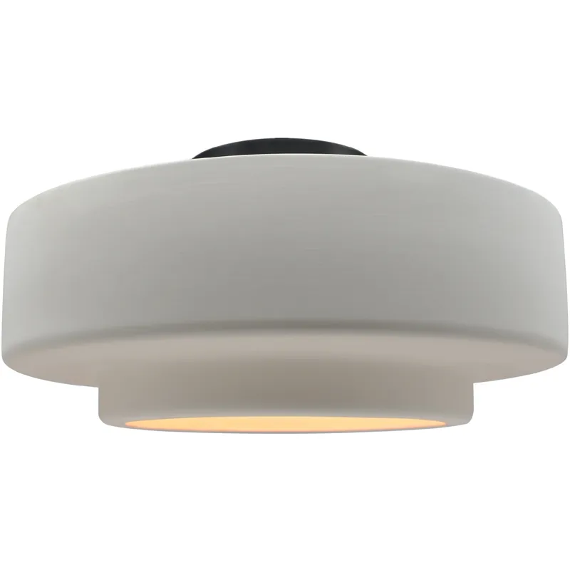 Radiance Collection - Tier 1 Light 14.5 inch Bisque and Matte Black Semi-Flush Ceiling Light in Replaceable Bulb, 14.5W x 7.25H, Form+Finish+Function Special Offer