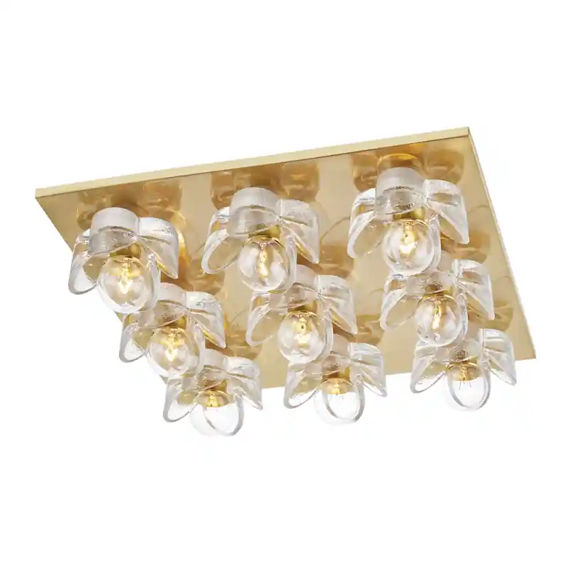 Bargain Shea 9 Light 17 inch Aged Brass Flush Mount Ceiling Light