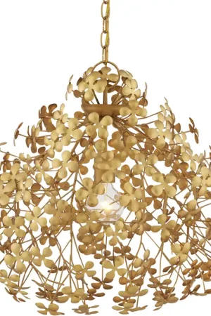 Cloverfield 1 Light 23 inch Contemporary Gold Leaf and Gold Pendant Ceiling Light Direct From Factory