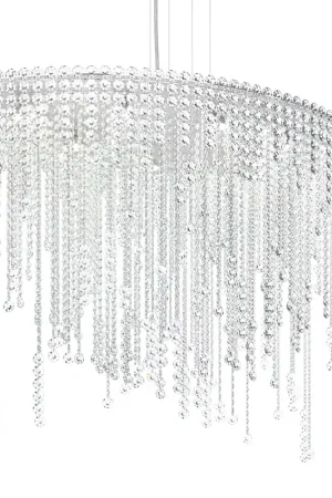 Chantant 8 Light 43 inch Polished Stainless Steel Linear Pendant Ceiling Light in Optic, Strand Must Have
