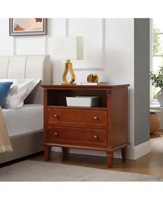 Nightstand with Charging Station and Drawers Popular