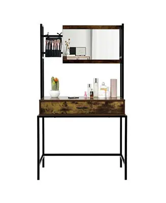 Industrial Wood 3-Position Adjustable Mirror Vanity Table Free Delivery