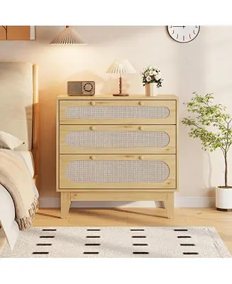 Super Sale 3 Drawer Dresser for Bedroom, Wide Modern Chest of Drawers