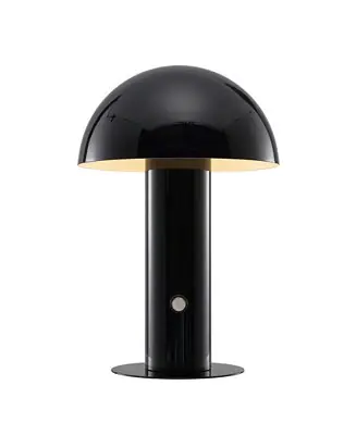 Boletus 10.75" Contemporary Bohemian Rechargeable, Cordless Iron Integrated LED Mushroom Table Lamp Fresh Stock