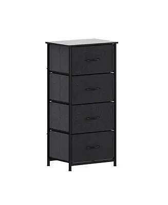 Best Choice Marley 4-Drawer Storage Dresser with Cast Iron Frame, Wood Top, and Easy-Pull Fabric Drawers with Wooden Handles