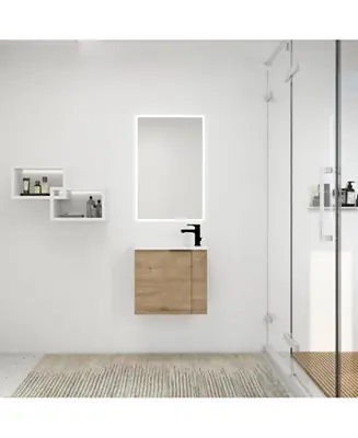 22" Soft-Close Door Floating Bathroom Vanity with Ceramic Sink Wholesale