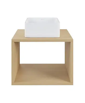 Free Delivery Concorde 24" Wall-Mounted Bathroom Vanity in Natural Oak with Sink Top