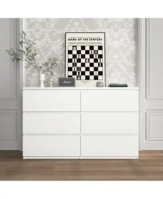 Free Delivery 6 Drawer Storage Cabinet Wood Dresser Clothes Organizer White